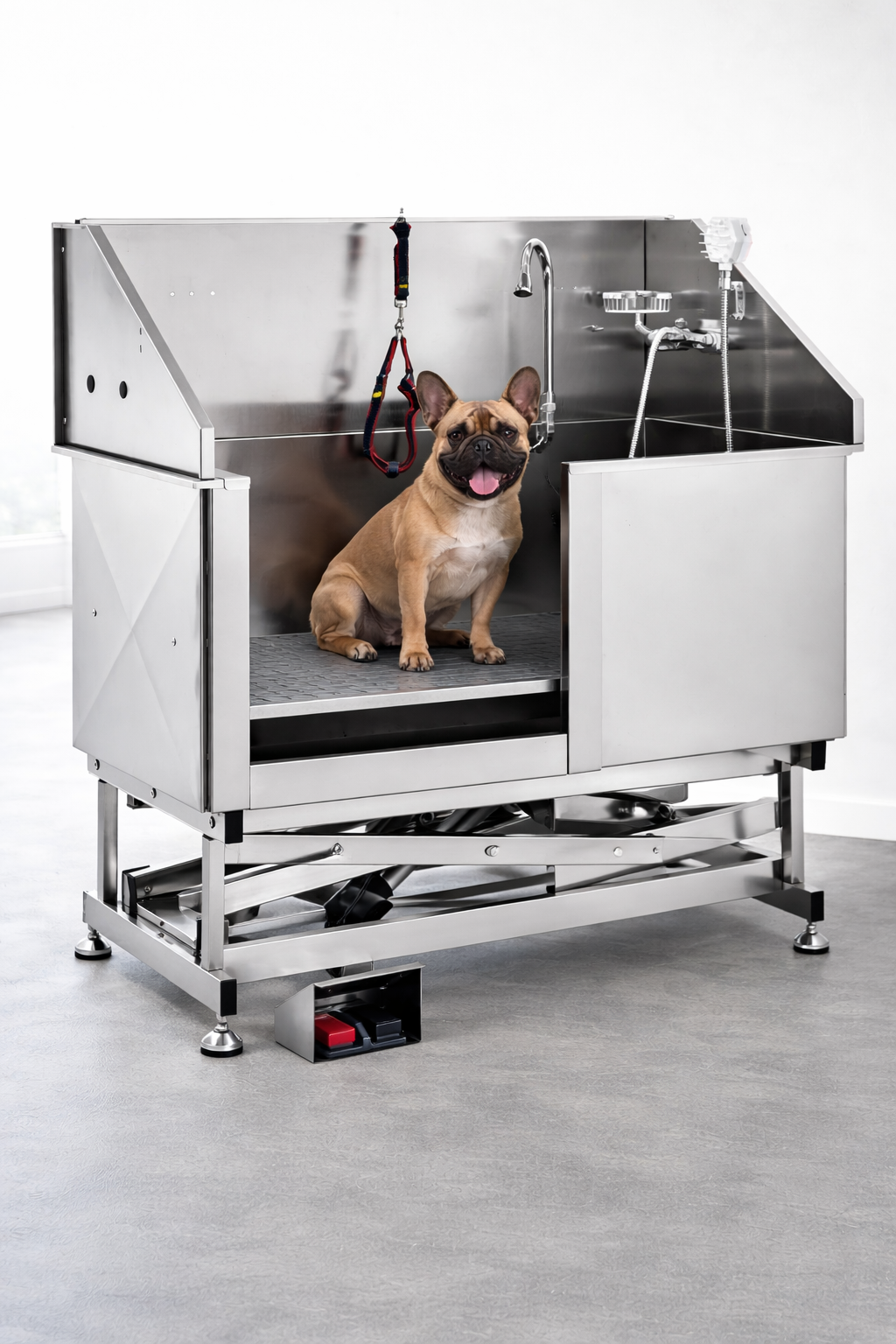 Adjustable Grooming Tub with Electric Lift for Home Use