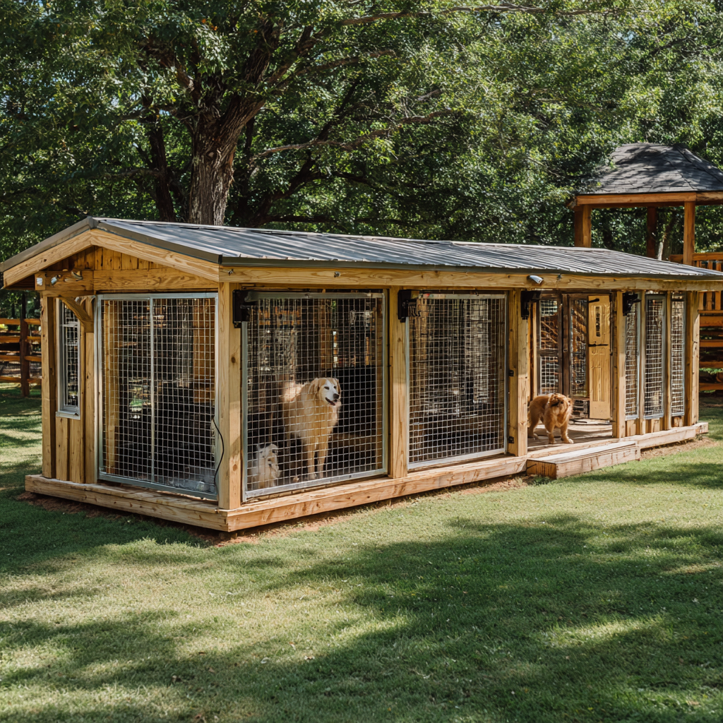 Outdoor Kennel Shed Row